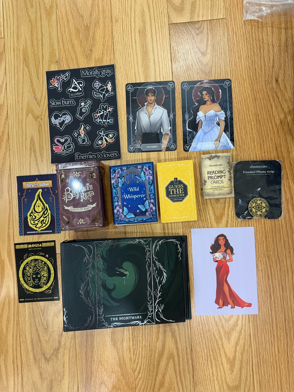 Fairyloot Illumicrate Bookish Items and Goods Set Tarot Album Cards Pots Sticker